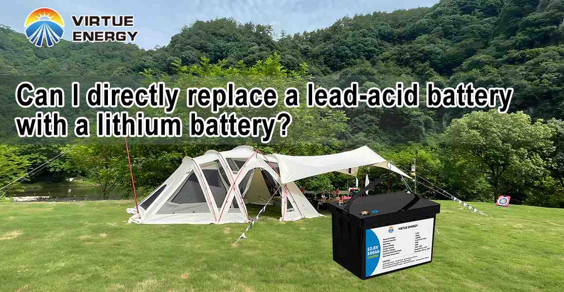 Can I directly replace a lead-acid battery with a lithium battery